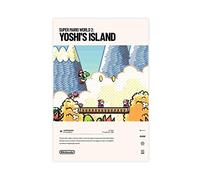 Poster sur toile Super Mario World 2 Yoshi's Island (1995) - Décoration de chambre à coucher, de bureau, de chambre, de style sportif, sans cadre, 20 x 30 cm