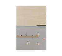 Poster sur toile The Art of Little People Swimming in The Lake 2 - Décoration murale pour salon, chambre à coucher - 40 x 60 cm