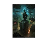 Poster sur toile « The Evil of The Dark City » (1) - Décoration pour chambre à coucher, bureau, chambre - Cadeau - 40 x 60 cm