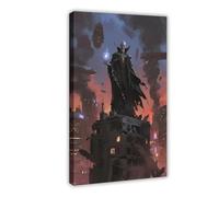 Poster sur toile « The Evil of The Dark City » (3) - Décoration pour chambre à coucher, bureau, chambre - Cadeau - 50 x 75 cm