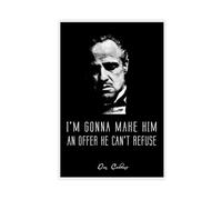 Poster sur toile « The Godfather » avec citations classiques de Don Corleone - Décoration murale pour salon, chambre à coucher - 40 x 60 cm