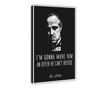 Poster sur toile « The Godfather » avec citations classiques du film Don Corleone - Décoration pour chambre à coucher, bureau, chambre - Cadeau - 40 x 60 cm