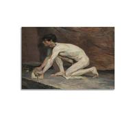 Poster sur toile The Marble Polisher par Henri De Toulouse-Lautrec - Décoration murale moderne pour chambre à coucher - 30 x 45 cm