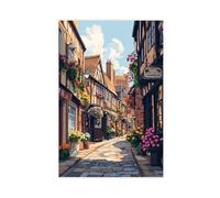Poster sur toile The Shambles in York, scène de rue médiévale pour décoration de chambre à coucher, cadeau 30 x 45 cm