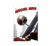 Poster sur toile « The Wrong Man » - Décoration pour chambre à coucher, bureau, chambre - Cadeau - 30 x 45 cm