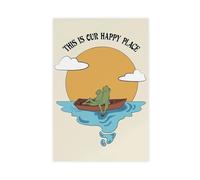 Poster sur toile « This Is Our Happy Place » - Décoration murale pour salon, chambre à coucher - 50 x 75 cm