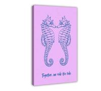 Poster sur toile « Together We Ride The Tide » - Décoration murale pour salon, chambre à coucher - 50 x 75 cm
