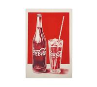 Poster sur toile vintage Coca-Cola Coca - Décoration de chambre à coucher, bureau, chambre - Cadeau - 30 x 45 cm