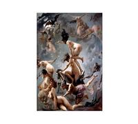 Poster sur toile « Witches Going to The Sabbath » - Luis Ricardo Falero - Décoration murale pour chambre à coucher, bureau, cuisine - Cadeau sans cadre - 30 x 45 cm