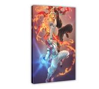 Poster sur toile Yan Zhu Akaza Demon Slayer Mugen Train - Décoration murale pour salon, chambre à coucher - 30 x 45 cm