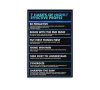 Poster « The 7 Habits Of Very Effective People » - Décoration murale pour chambre à coucher et salon - 50 x 75 cm - Style sans cadre