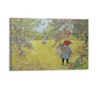 Poster The Apple Harvest de Carl Larsson - Impression d'art murale à suspendre - Décoration de chambre à coucher - 50 x 75 cm