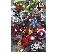 Poster The Avengers Marvel Comics (61cm x 91,5cm) + un poster surprise en cadeau!