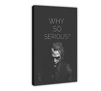 Poster The Dark Knight Why So Serious?2008 Couverture du film de super-héros rétro Art déco sur toile Décoration murale pour salon chambre à coucher 40,6 x 61 cm