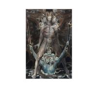 Poster The Great Red Dragon And The Beast From The Sea de William Blake pour chambre Esthétique Toile murale sans cadre 40,6 x 61 cm