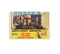Poster The Man Who Shot Liberty Valance - Film western classique - Art mural rétro intemporel (1) - Poster d'œuvres d'art cool - Impression sur toile à suspendre - 40 x 60 cm