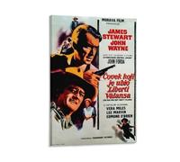 Poster The Man Who Shot Liberty Valance - Film western classique - Art mural rétro intemporel (2) - Poster d'œuvres d'art cool - Impression sur toile à suspendre - 40 x 60 cm