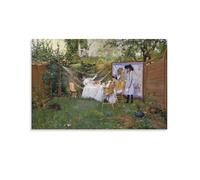 Poster The Open Air Breakfast William Merritt Chase - Impression sur toile - 20 x 30 cm