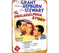 Poster The Philadelphia Story (1940) - Décoration murale rétro en métal - 20,3 x 30,5 cm