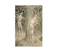Poster The Temptation And Fall Of Eve par William Blake - Toile décorative pour chambre à coucher, bureau, chambre - Sans cadre - 30,5 x 45,7 cm