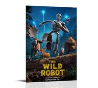 Poster The Wild Robot sur toile, peinture à l'huile, affiche d'art sur toile, décoration murale d'intérieur, style cadre, 60 x 90 cm