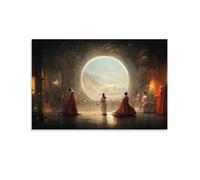 Poster théâtre d'opéra spatial AI Art mural généré par l'IA à l'échelle gigapixel - 2x - Poster d'œuvres d'art cool - Impression sur toile - 60 x 90 cm