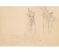 Poster Two Shattered Trees; and Study for 'The Road' (verso) (1918) par John Singer Sargent (61 x 91,4 cm)