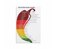 poster Understanding the Scoville Scale, Chili Pepper Heat Index Chart Poster for Chef, Foodie, Home Bar Art(Unframed,16x24inch(40x60cm))