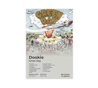 Poster vert GD Day Art Music Album Dookie Cover Tracklist Classic Rock Band Vintage Fans Cadeau Décoration de chambre Poster Toile Décoration murale Peinture pour salon Chambre Décoration 40,6 x 61 cm