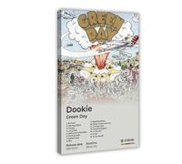 Poster vert GD Day Art Music Album Dookie Cover Tracklist Classic Rock Band Vintage Fans Cadeau Décoration de chambre Poster Toile Décoration murale Peinture pour salon Chambre Décoration 40,6 x 61 cm