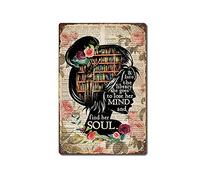 Poster vertical « Books Into The Library », « Girl Love Books », décoration murale vintage pour pub, bar, décoration d'intérieur - 30 x 40 cm