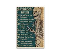 Poster vertical squelette pour salle de bain, décoration murale, 40 x 60 cm