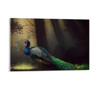 Poster vintage « A Lonely Peacock Is Like A Person » - Décoration murale esthétique pour salon, chambre d'enfant, dortoir, café, salle de bain, convient pour chambre à coucher, salle de sport, style