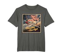 Poster vintage Amérique du Nord P51 Mustang Freedom Flies High T-Shirt