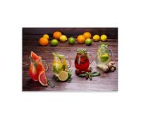 Poster vintage avec fruits, agrumes, citron, boisson d'été, toile murale, décoration esthétique, salon, chambre d'enfant, dortoir, café, salle de bain, convient pour chambre à coucher, salle de sport