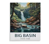 Poster Vintage Big Basin State Park de Voyage,Puzzle 1000 Pièces pour Adultes Se Détendre Assembler Jeu Jouets en Papier Cadeau pour Aîné(50x70cm)-L22