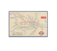 Poster vintage carte « An Early Example of the Iconic Map of The London Underground » - Décoration murale rétro esthétique - Décoration d'intérieur et de bureau - 40 x 60 cm - Style rétro