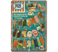 Poster vintage de crème glacée Hb Irish Favorite Ice Cream Bar Home Restaurant Cuisine Dessert Boutique Boulangerie Poster Café Art mural Cadeau Décoration murale Plaque en métal Poster 20,3 x 30,5 cm