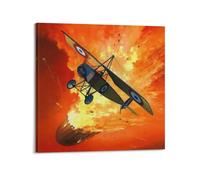 Poster vintage de la Première Guerre mondiale, avion de chasse Morane Saulnier L, poster décoratif sur toile, affiches murales et impression d'art moderne pour chambre à coucher, 30,5 x 30,5 cm (30 x