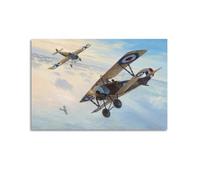 Poster vintage de la Première Guerre mondiale, avion de chasse Nieuport 16, Albert Ball Vs Fokker, poster décoratif sur toile, affiches murales et image d'art moderne pour décoration de chambre à