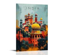 Poster vintage de la République de l'Inde - Impression sur toile - Peinture murale moderne pour la maison - 40 x 60 cm