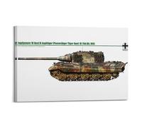 Poster vintage de la Seconde Guerre mondiale Jagdpanzer VI Ausf.B Jagdtiger (Panzerjager Tiger Ausf. B) (Sd.Kfz.186) - Poster décoratif sur toile murale - Impression sur toile moderne