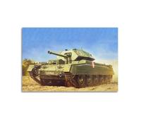 Poster vintage de la Seconde Guerre mondiale, motif croiseur Mk.III British Cruiser Tank Mk.VI 50 x 75 cm