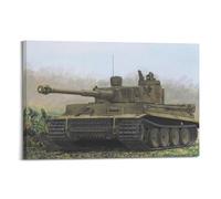 Poster vintage de la Seconde Guerre mondiale Pz.Kpfw.VI Ausf.E Tiger I 131 - Impression sur toile murale moderne pour chambre à coucher - 50 x 75 cm