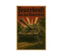 Poster vintage de propagande StuG III - Art mural sur toile pour décoration de salon, chambre à coucher - 30 x 45 cm