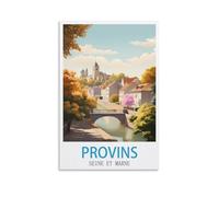 Poster vintage de Provins Seine et Marne - Impression sur toile - Décoration murale moderne pour chambre à coucher - 20 x 30 cm
