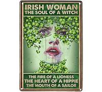 Poster vintage de sorcière de cuisine, sorcière, recette d'Halloween, décoration d'intérieur, affiche décorative en métal, 20,3 x 30,5 cm (n° 669)