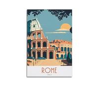 Poster vintage de ville de Rome, Italie, affiche décorative sur toile, affiches murales et image d'art moderne pour chambre à coucher (30 x 45 cm)