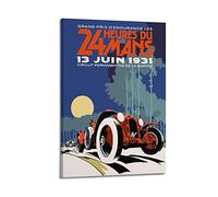 Poster vintage de voiture de course pour Alfa Romeo 8C 2300 - Peinture décorative sur toile - Décoration murale et artistique pour chambre à coucher - 30 x 45 cm