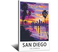 Poster vintage de voyage de San Diego Californie, 30 x 45 cm, décoration murale moderne pour salon